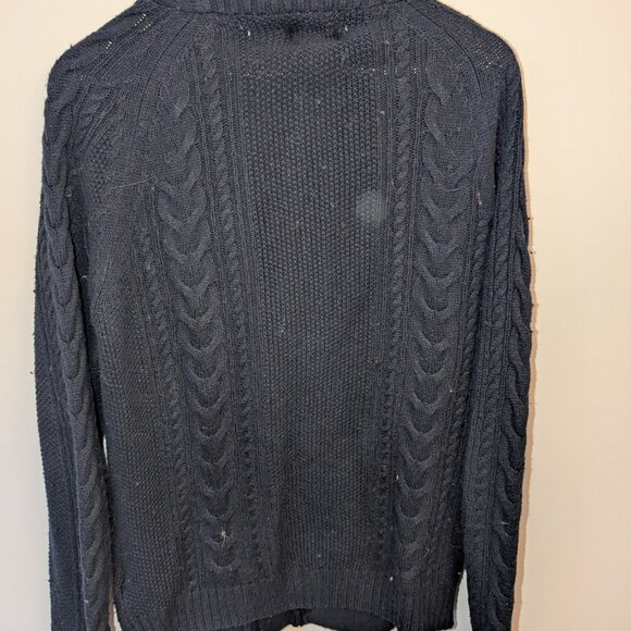 Men's RW & Co. Blue Cable Knit Shawl Cardigan - Picture 2 of 7